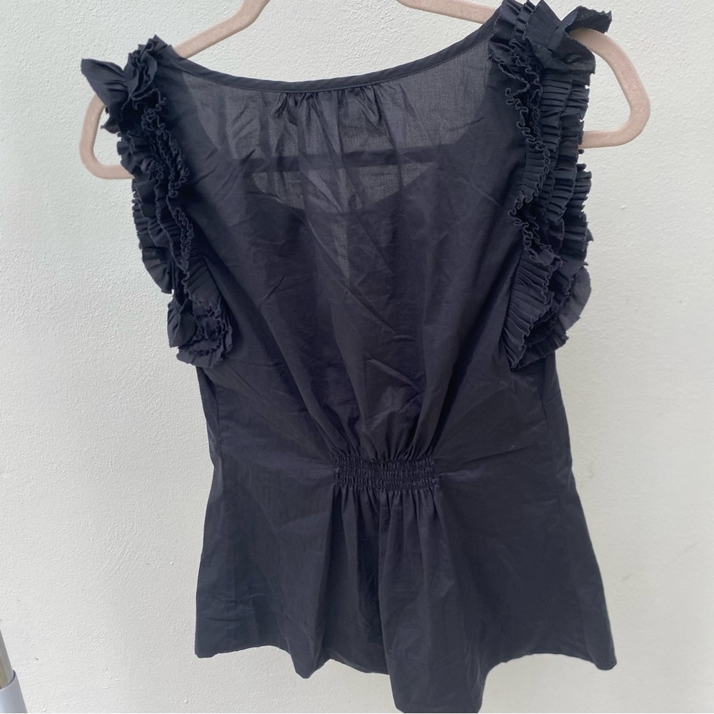 Y2K Black Ruffled Sleeveless Top Size Medium - Picture 4 of 7
